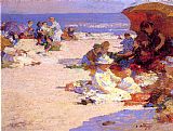 Edward Henry Potthast Picknickers on the Beach painting